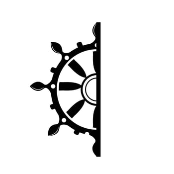 Ship Steering Wheel Logo, Vector Maritime Nautical, Retro Vintage Template Design For Brand, Shop, Company