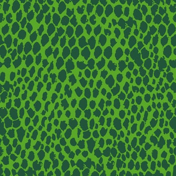 Snake skin seamless pattern in green colors. Hand drawn seamless pattern. Reptile skin pattern for textile. Textured abstract art wild print design. Vector illustration
