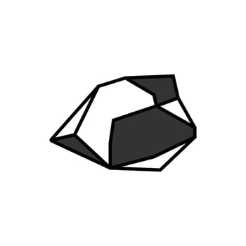 Stone Logo, Natural Stone Abstract, Outline Design, Vector Luxury Vintage Emerald Gemstone Jewelry