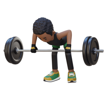 3D Sportsman Character Sculpting Back Muscles with Bent Over Row Workout png