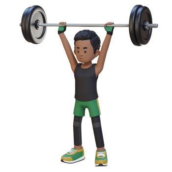 3D Sportsman Character Building Shoulder Strength with Overhead Press Workout png