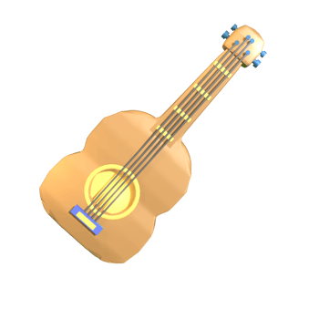 3D summer ukulele icon rendered isolated on the transparent background. Simple and elegant objects for your design. png