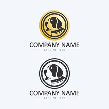 Dog logo and icon animal vector illustration design graphic