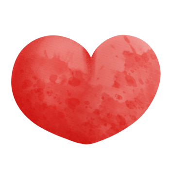 cute heart watercolor png
