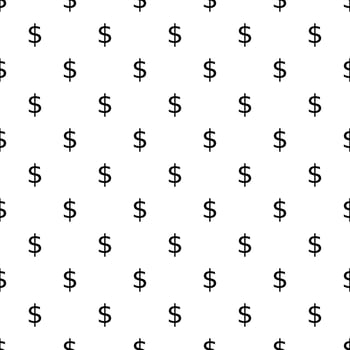 Seamless pattern with dollar sign. Endless vector background.
