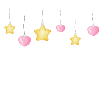 beautiful watercolor christmas lights garlands png
