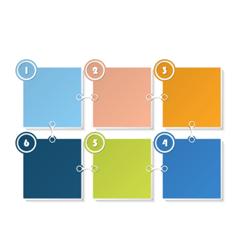 Infographic square design 6 options or steps. png