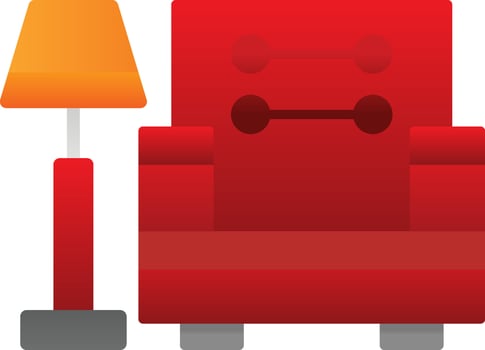 Armchair With Lamp Vector Icon Design