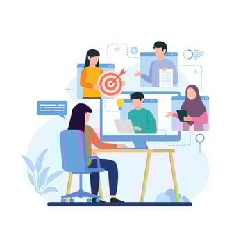Remote working concept. Remote work from home or come to office. flexible workplace vector