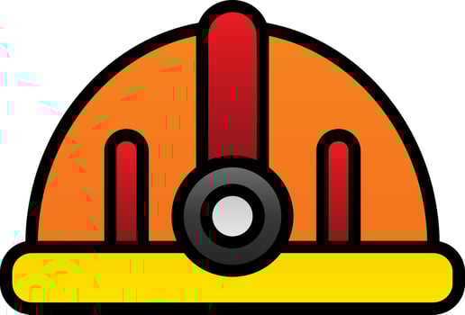Torch helmet Vector Icon Design