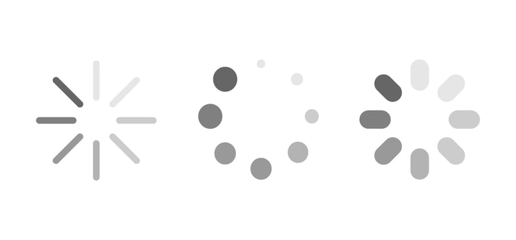 Loading icon set with monochrome color isolated on white background vector