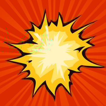 yellow bang cartoon flat design vector