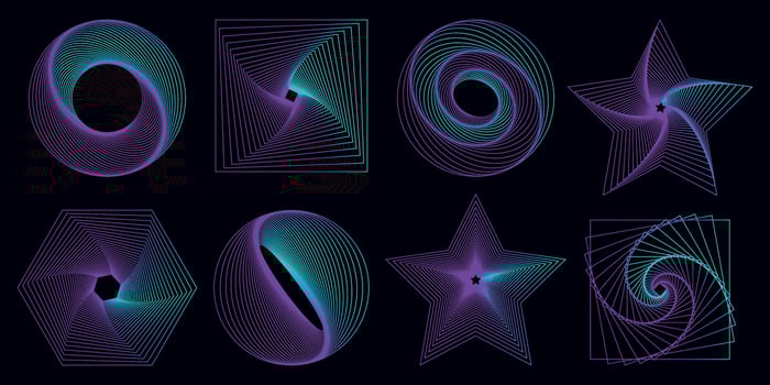 Shape set y2k style for banner. Y2k aesthetic.Shape set y2k style for decoaration.Simple shapes.Shape set y2k style for poster.Trendy 90s.Trendy geometric forms. vector