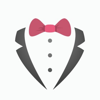 father day silhouette with red color bow vector