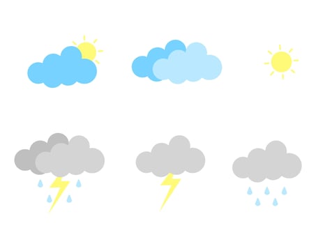 Simple flat weather package vector illustration. Fit for icons, elements, stickers, web design, etc.