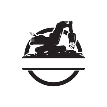Excavator icon logo vector illustration template design.