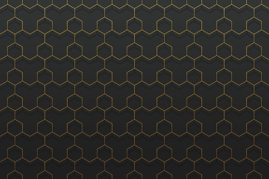 gold metal geometric seamless pattern on black vector