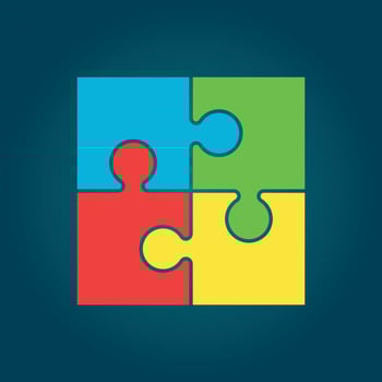 Puzzle icon flat illustration vector