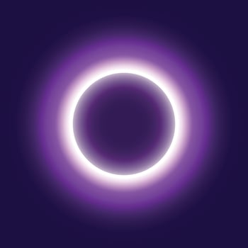 Neon abstract round. Eclipse of the sun. Vector illustration