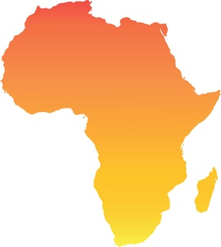 Africa map. Colorful orange vector illustration