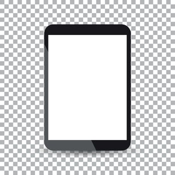Tablet with white screen flat icon. Computer vector illustration on isolated background.
