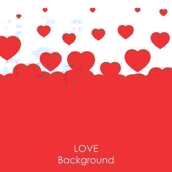 Flying heart background. Love vector illustration. Valentine day