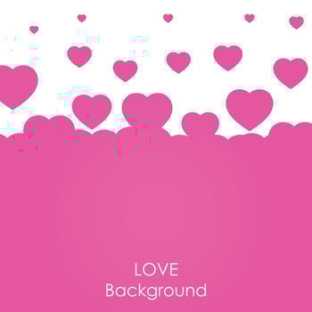 Flying heart background. Love vector illustration. Valentine day
