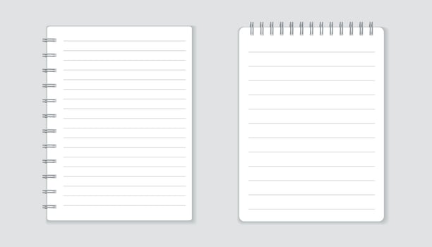 Realistic template notepad with spiral. Blank cover design. School business diary. Office stationery notebook on white background vector