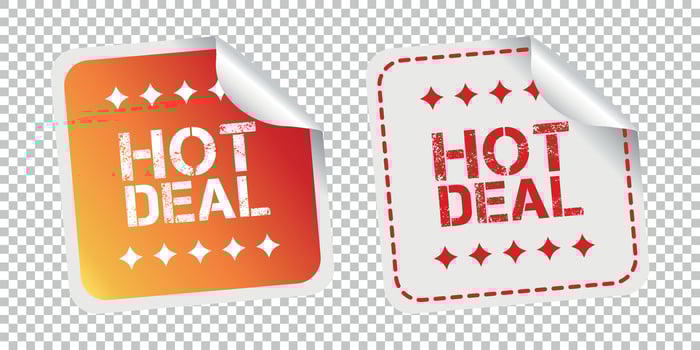 Hot deal stickers. Vector illustration on isolated background.