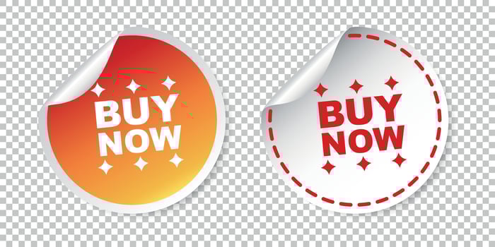 Buy now stickers. Vector illustration on isolated background.