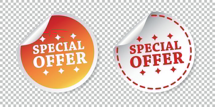 Special offer stickers. Vector illustration on isolated background.