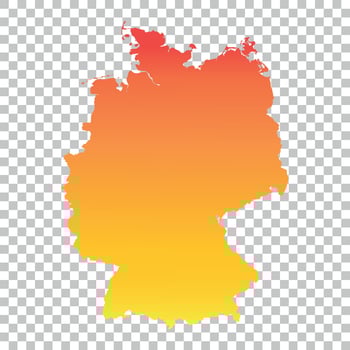 Germany map. Colorful orange vector illustration