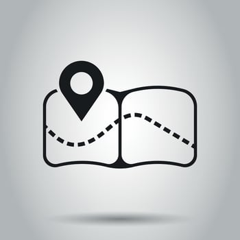 Pin on the map icon. Map gps vector illustration.