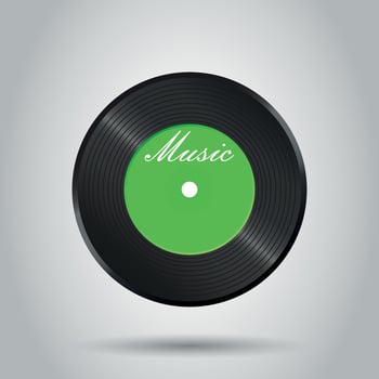 Vinyl disk. Music disk vector illustration. Sound record. Business concept simple flat pictogram on isolated background.