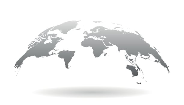 Earth planet icon in flat style. 3D world map vector illustration on white isolated background. Global communication business concept.