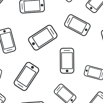 Smartphone icon seamless pattern background. Phone handset vector illustration. Smartphone symbol pattern.