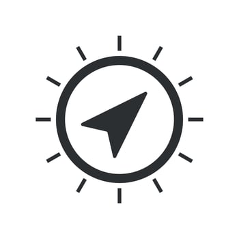 Global navigation icon in flat style. Compass gps vector illustration on white isolated background. Location discovery business concept.