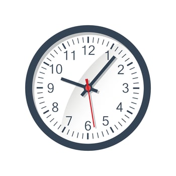 Clock sign icon in flat style. Time management vector illustration on white isolated background. Timer business concept.