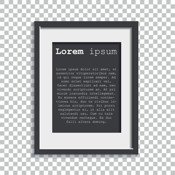 Realistic photo frame isolated on isolated background. Pictures frame vector illustration.