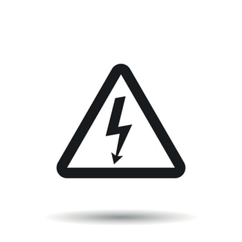 High voltage danger sign icon. Danger electricity vector illustration on white background.