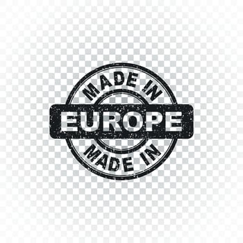 Made in Europe stamp. Vector illustration on isolated background