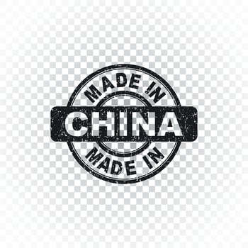 Made in China stamp. Vector illustration on isolated background