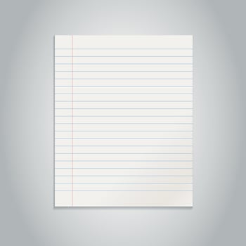 Realistic line paper note on gray background vector