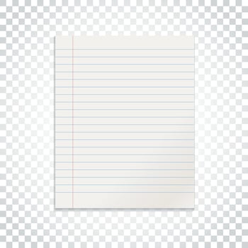Realistic line paper note on isolated background vector