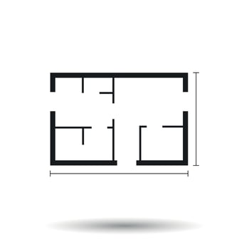 House plan simple flat icon. Vector illustration on white background.