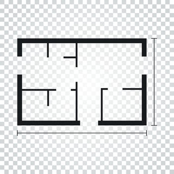 House plan simple flat icon. Vector illustration on white background.