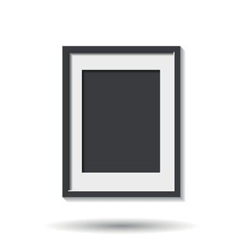 Realistic photo frame isolated on white background. Pictures frame vector illustration.
