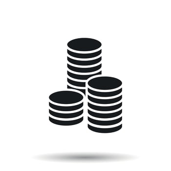 Coins stack vector illustration. Money stacked coins icon in flat style.