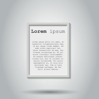 Realistic photo frame isolated on gray background. Pictures frame vector illustration.