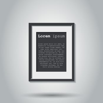 Realistic photo frame isolated on gray background. Pictures frame vector illustration.